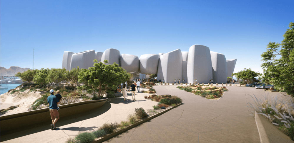Image: Digital render of the Marine Life Institute at a new Arts and Culture Destination in the Red Sea, Image courtesy of Red Sea Global